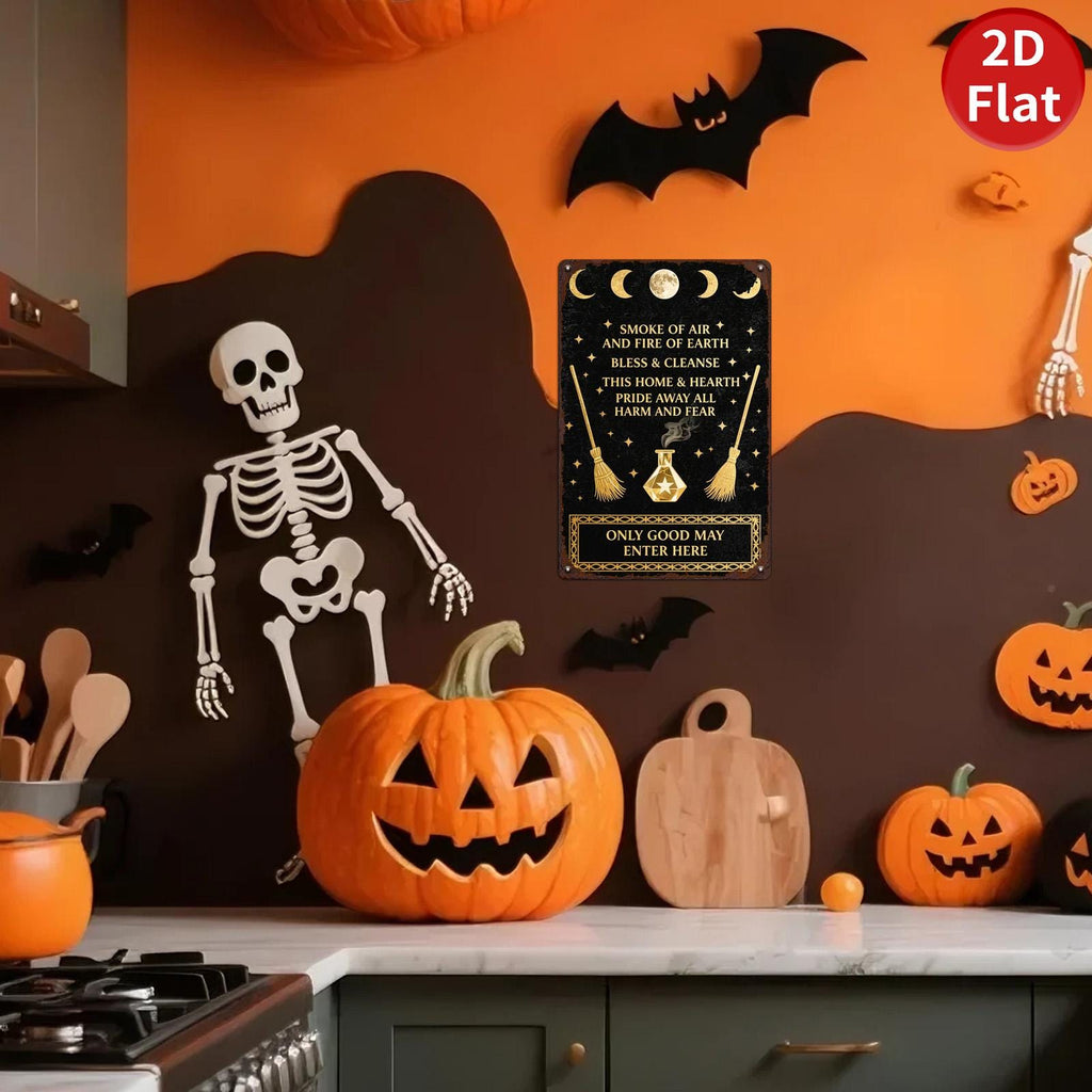 Wicca Moon Phases Metal Sign: Witchy Pagan Home Decor