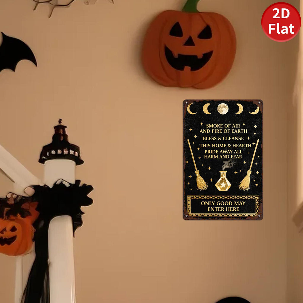 Wicca Moon Phases Metal Sign: Witchy Pagan Home Decor