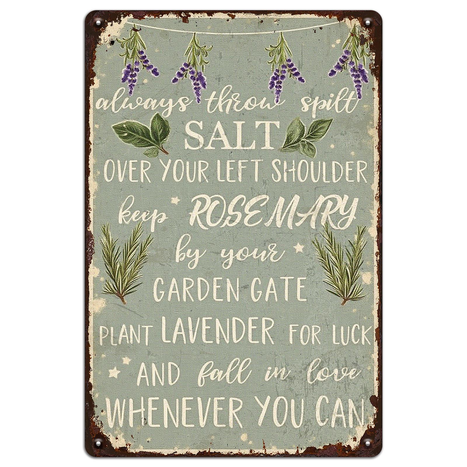 Herbal Witch Kitchen Metal Sign: Cottagecore Wicca Home Decor