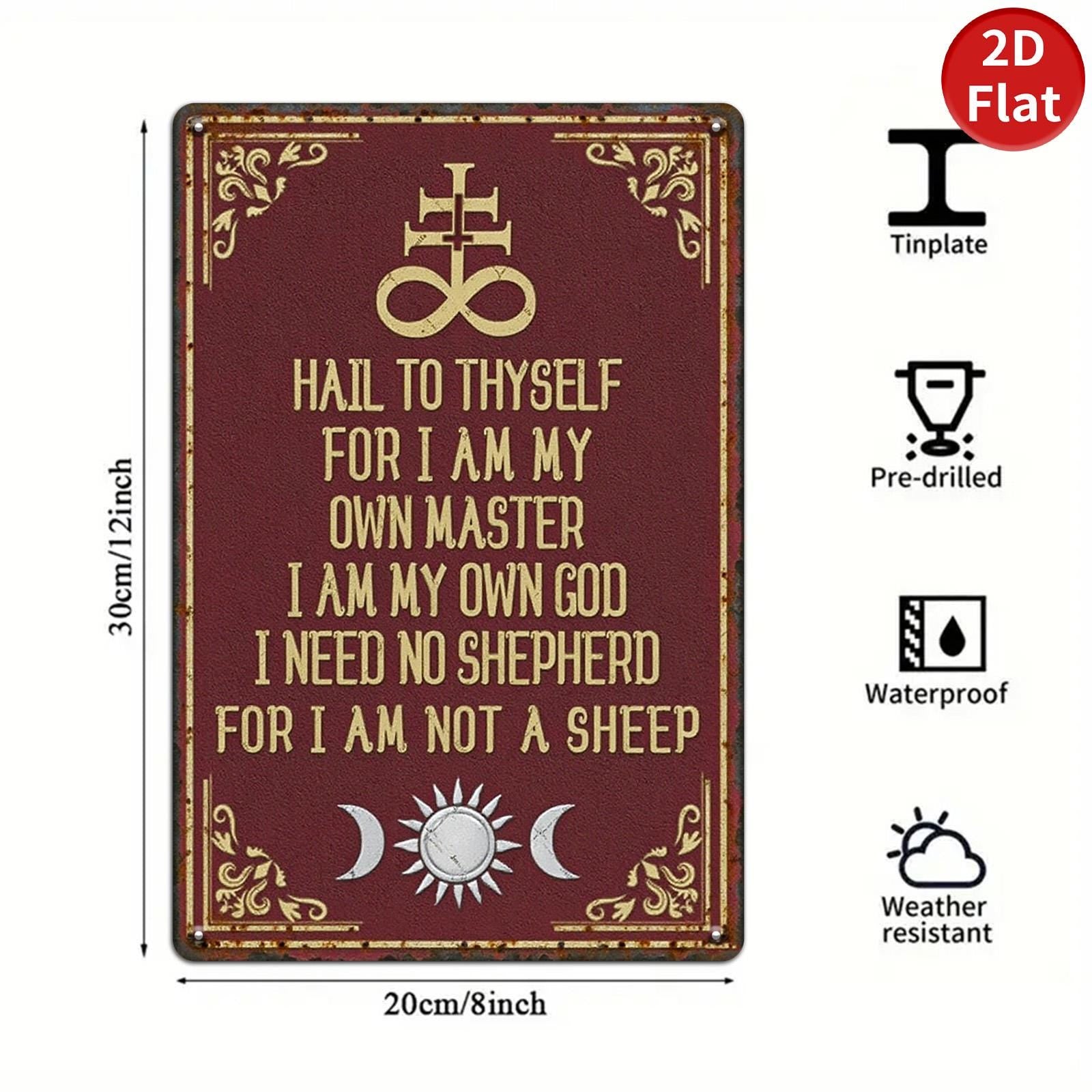 Occult Metal Sign: Gothic Home Altar Decor, Pagan Witch Symbol