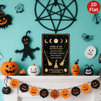 Witchcraft Blessing Metal Sign: Pagan Moon Phase Altar Decor