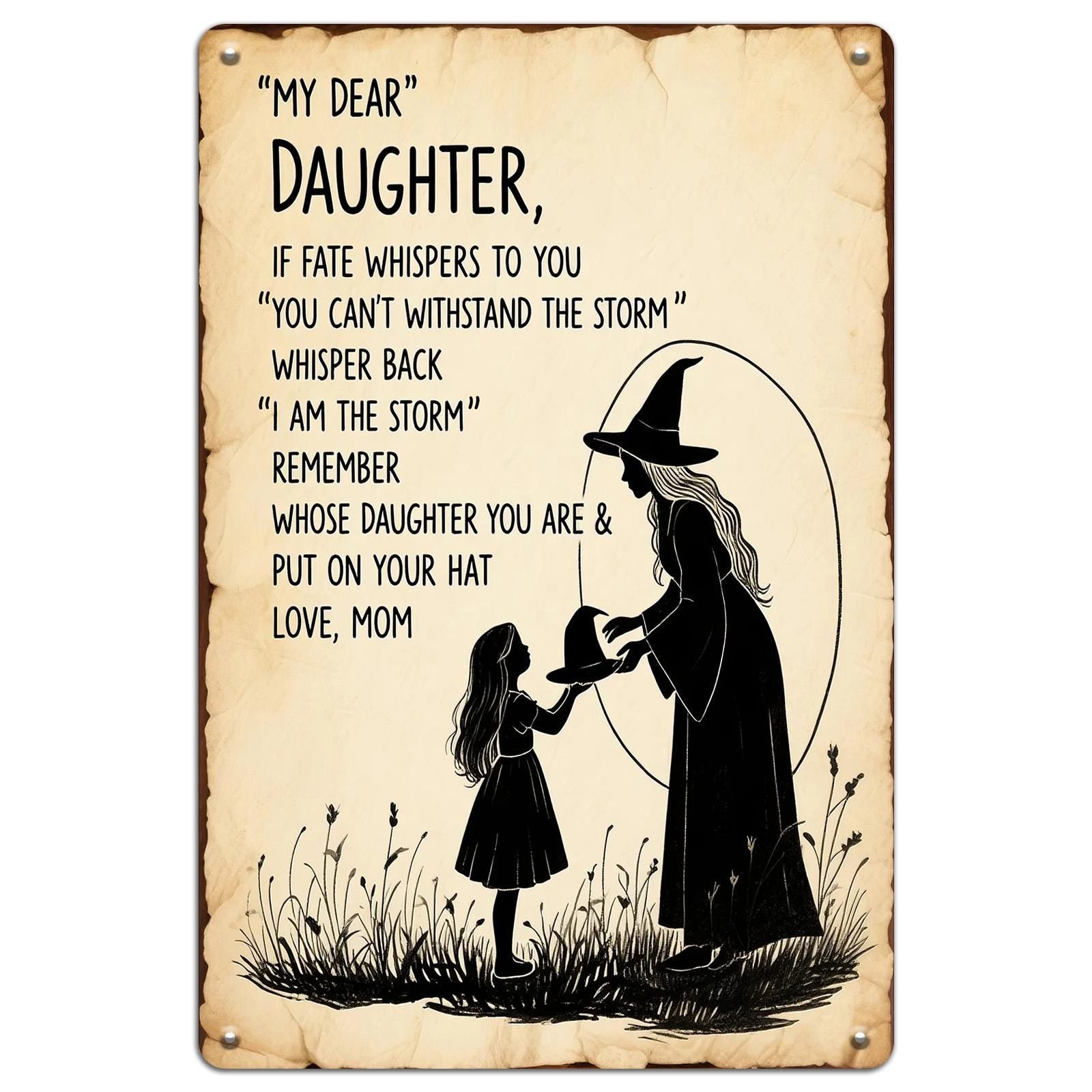 Inspirational Witch Metal Sign: Vintage Halloween Home Decor