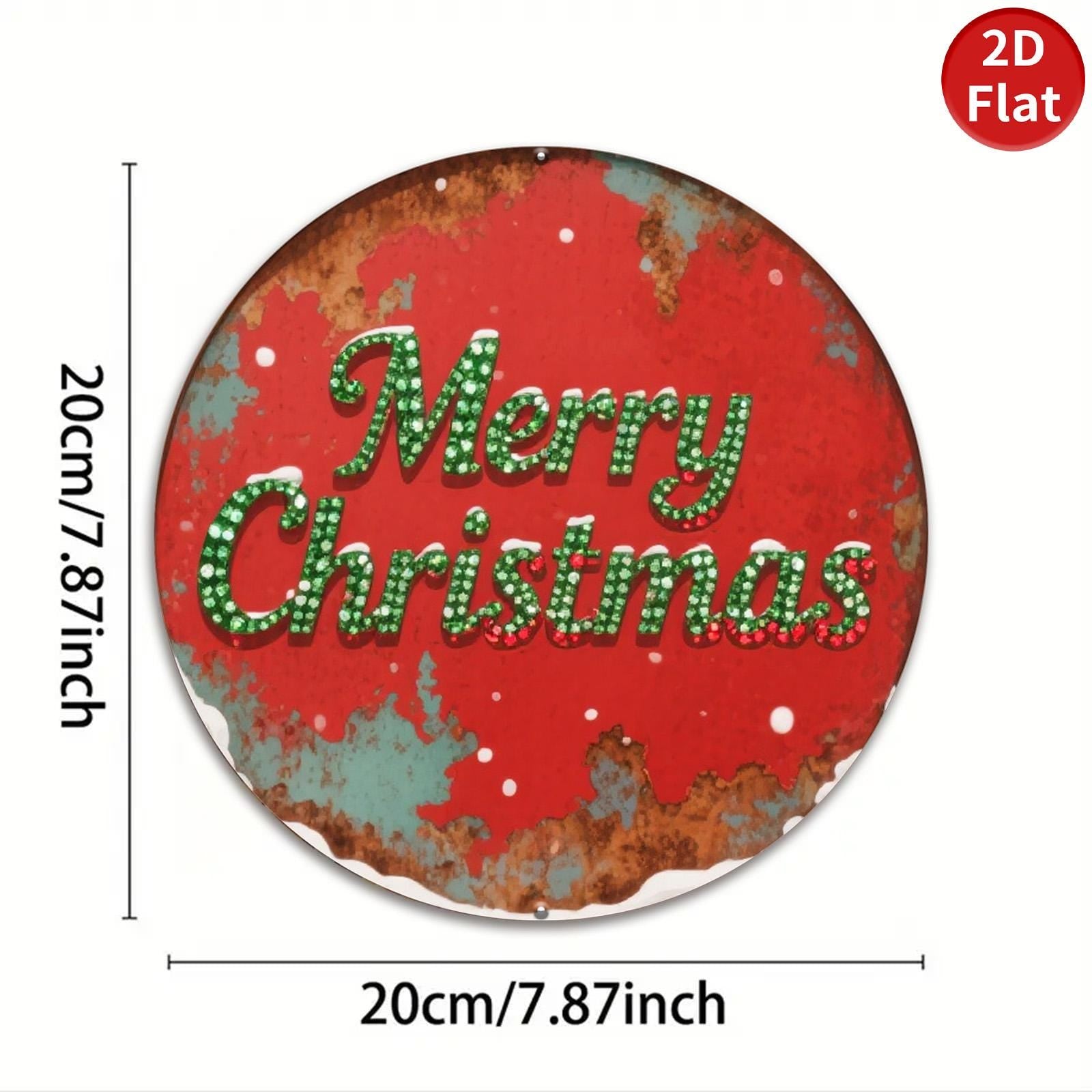 Retro Christmas Metal Sign: Rustic Holiday Wall Art