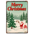 Vintage Santa Claus Metal Christmas Sign: Rustic Holiday Wall Art