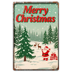 Vintage Santa Claus Metal Christmas Sign: Rustic Holiday Wall Art