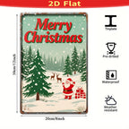 Vintage Santa Claus Metal Christmas Sign: Rustic Holiday Wall Art