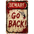Scary Bloody Metal Horror Sign: Haunted House Halloween Decor
