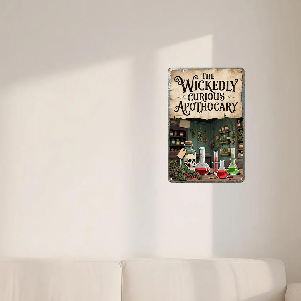 Apothecary Metal Sign: Witch Potion, Gothic Skull Decor