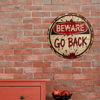 Horror Beware Metallschild | Blutige Halloween Wandkunst, Spukhaus Dekoration