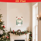 Décoration murale métallique scène de neige de Noël vintage | Panneau métallique de décoration rustique pour les fêtes