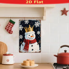 Décoration murale Bonhomme de neige vintage en métal | Panneau décoratif en métal rustique pour les fêtes d'hiver