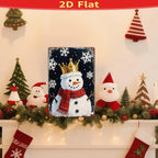 Décoration murale Bonhomme de neige vintage en métal | Panneau décoratif en métal rustique pour les fêtes d'hiver
