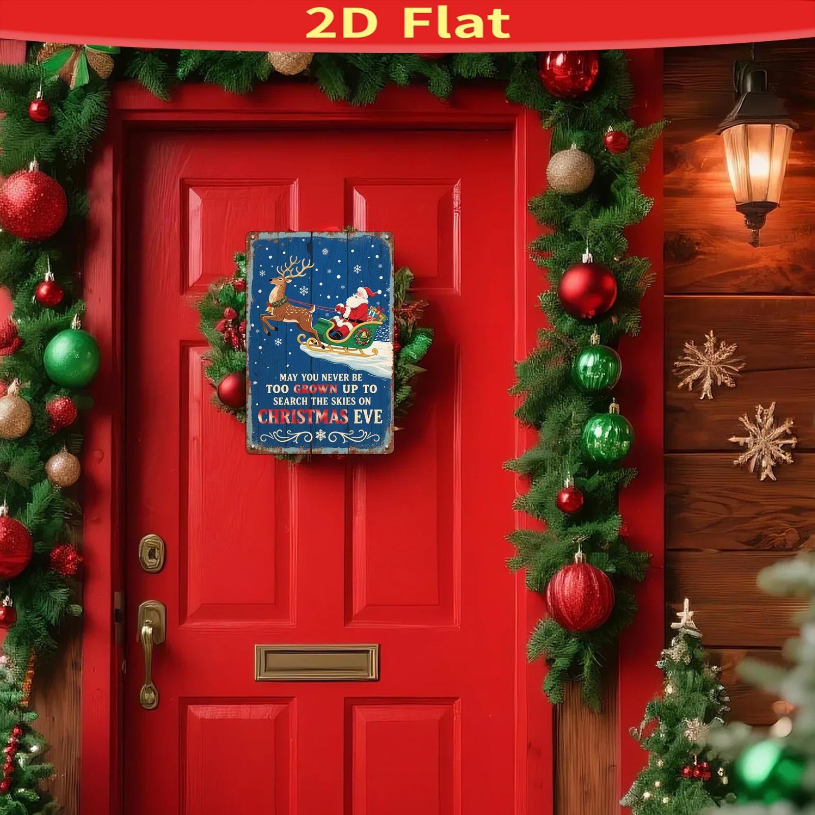 Vintage Christmas Metal Wall Art: Santa's Reindeer Sleigh Holiday Decor