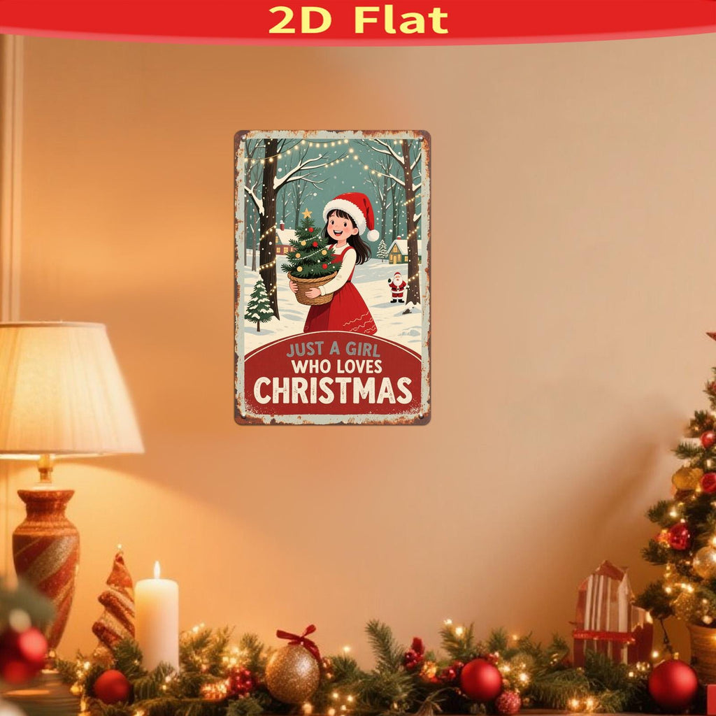 Vintage Weihnachts-Metallwandkunst | Rustikales Feiertags-Wohnzimmer-Metallschild