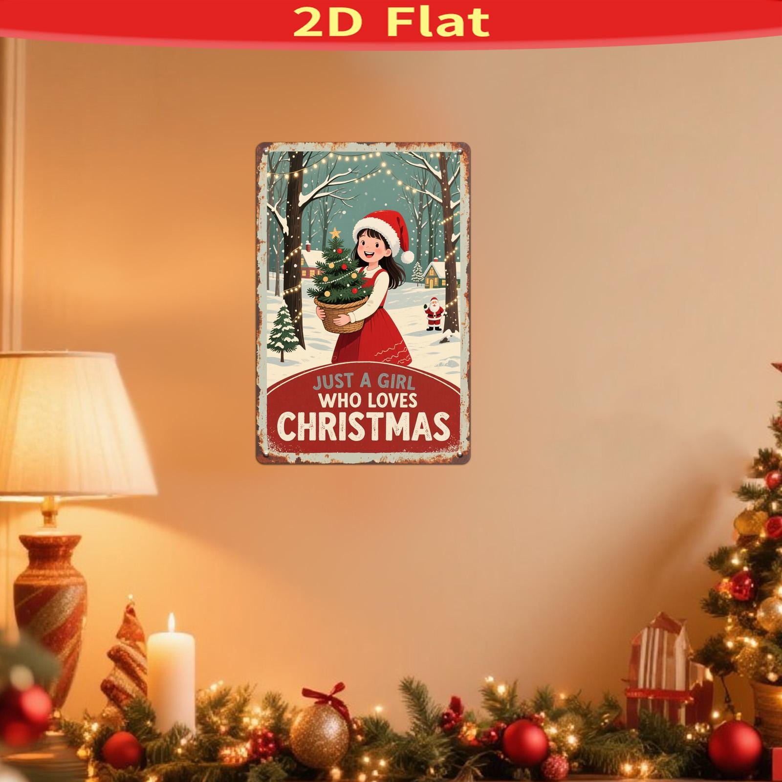 Vintage Christmas Metal Wall Art: Rustic Holiday Home Decor