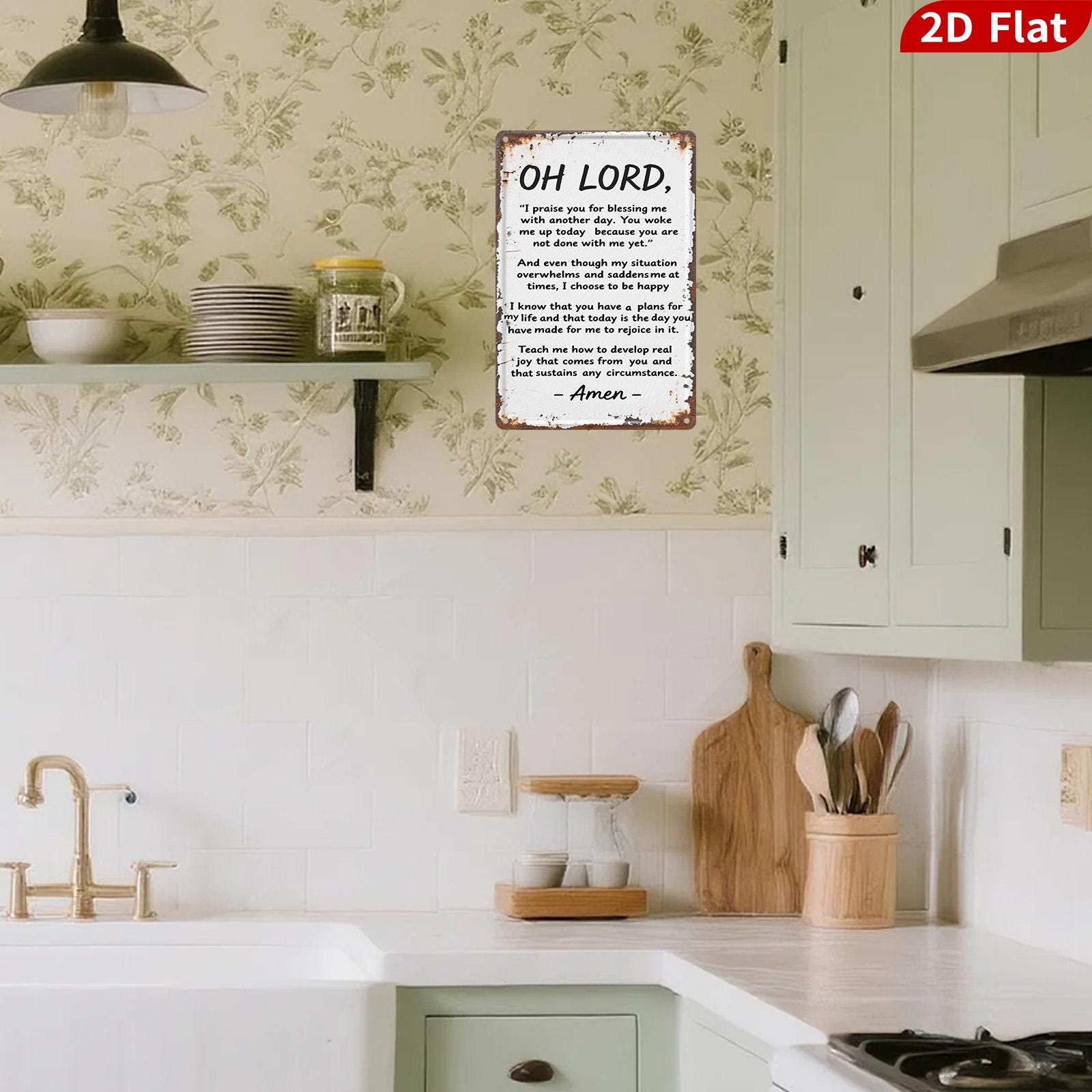 Vintage "Oh Lord I Praise You" Metal Sign: Religious Inspirational Wall Art