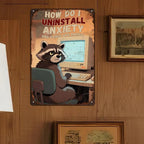 Lustiges Waschbär Blechschild | Retro Humor Büro Deko, Geek Geschenk