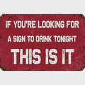 Funny Drinking Metal Sign: Retro Bar Decor for Man Cave