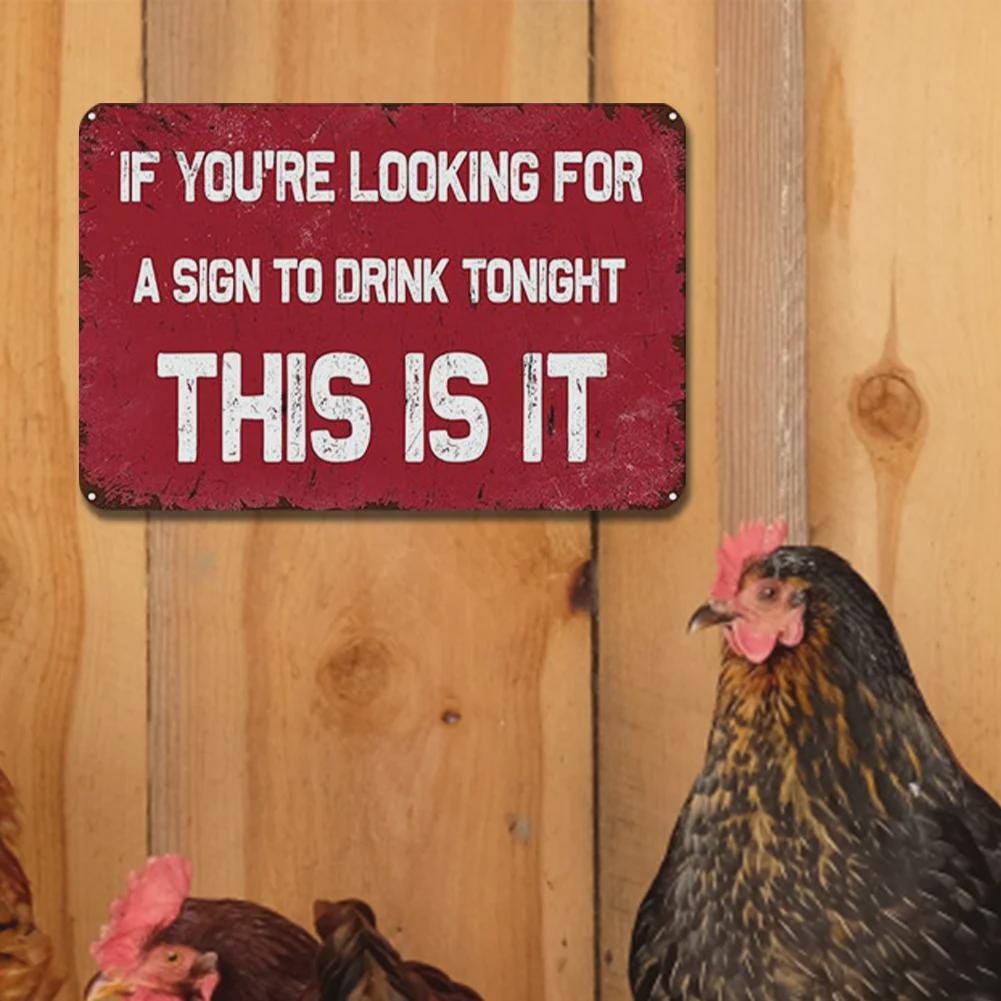 Funny Drinking Metal Sign: Retro Bar Decor for Man Cave
