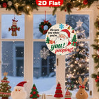 Divertido letrero de metal de Papá Noel haciendo sus necesidades | Decoración navideña festiva para baño