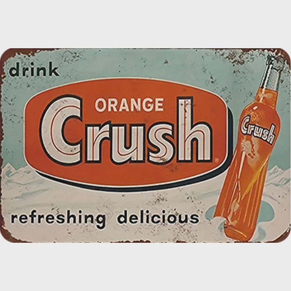 Vintage Metal Soft Drink Sign: Retro Kitchen, Bar, Garage Decor