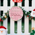 Pink Christmas Metall Wandkunst | Schneeflocken Weihnachtsdeko Metallschild