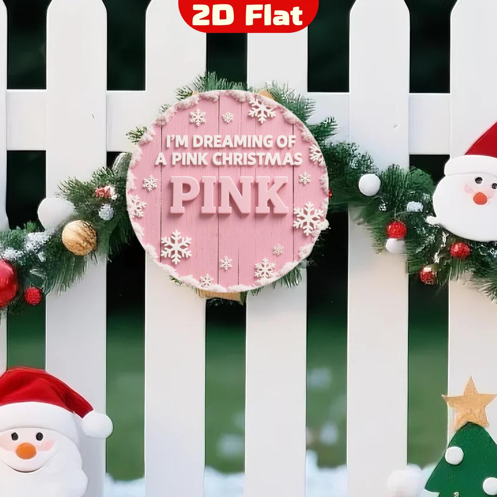 Pink Christmas Metal Wall Art: Snowflake Holiday Decor