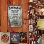 Panneau en métal Règles du bar | Décoration pub vintage amusante