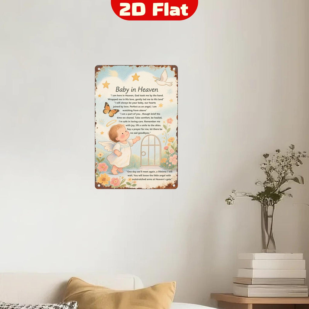 Baby Memorial Sign: Angel, Cross & Butterfly - Sympathy Gift