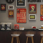 Enseigne en métal "Drink Good Beer" | Décoration de bar vintage | Humour pour caverne d'homme