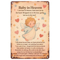 Baby Memorial Metal Plaque: Angel Hearts & Stars, Remembrance Decor