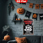 Halloween Metallschild | Frisch Geisterte KaffeeVintage Rustikale Küchendekoration