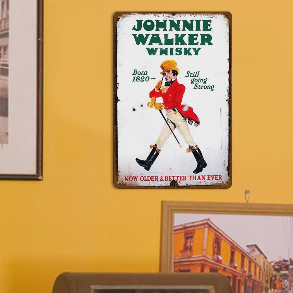 Vintage Whisky Metal Sign: Retro Bar Decor for Home, Pub, Man Cave