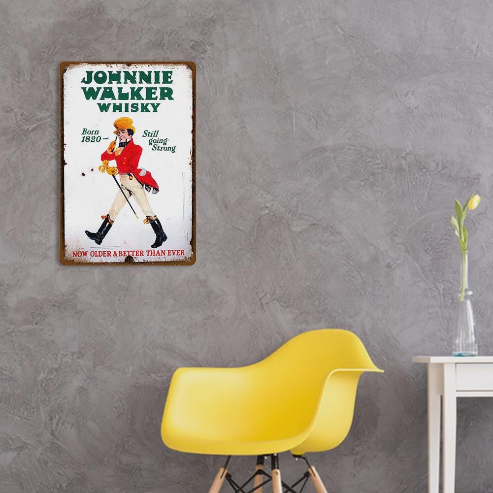 Vintage Whisky Metal Sign: Retro Bar Decor for Home, Pub, Man Cave