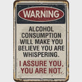 Lustiges Alkohol Warnschild | Vintage Metall Bar Deko | 20x30 cm Metallschild