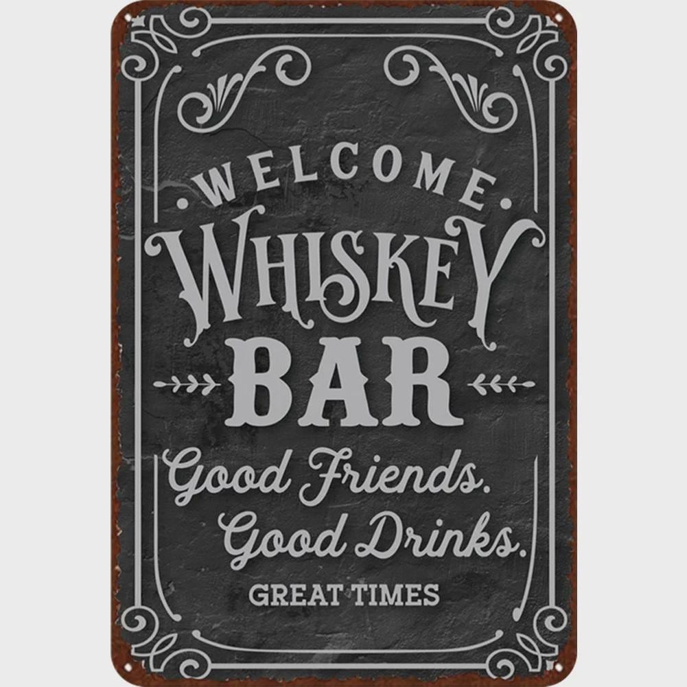 Vintage Whiskey Bar Metallschild | Retro Männerhöhlen-Dekoration