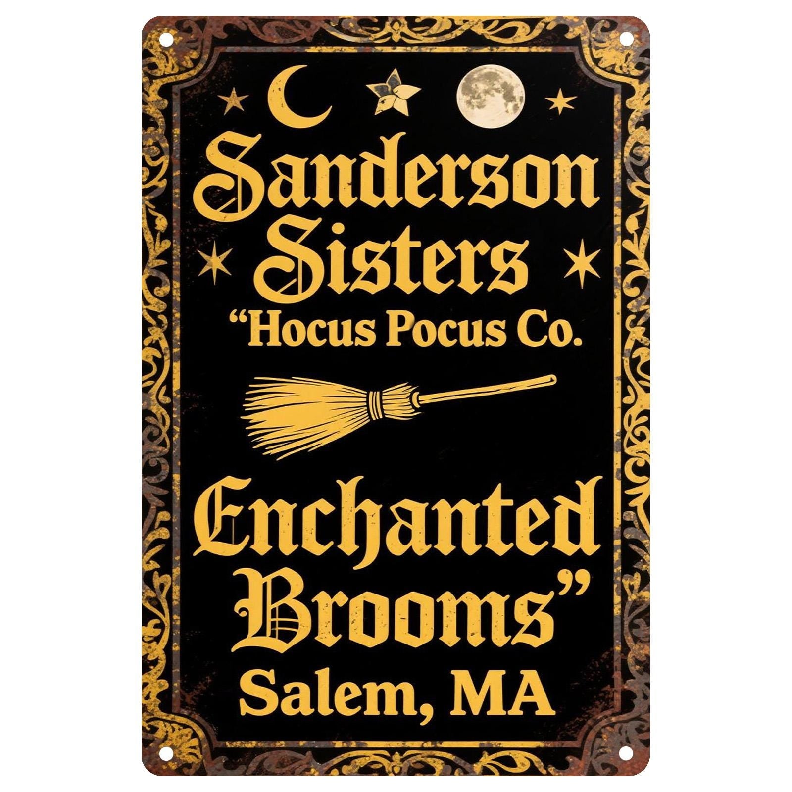 Hocus Pocus Metal Sign: Sanderson Sisters, Salem MA Halloween Decor