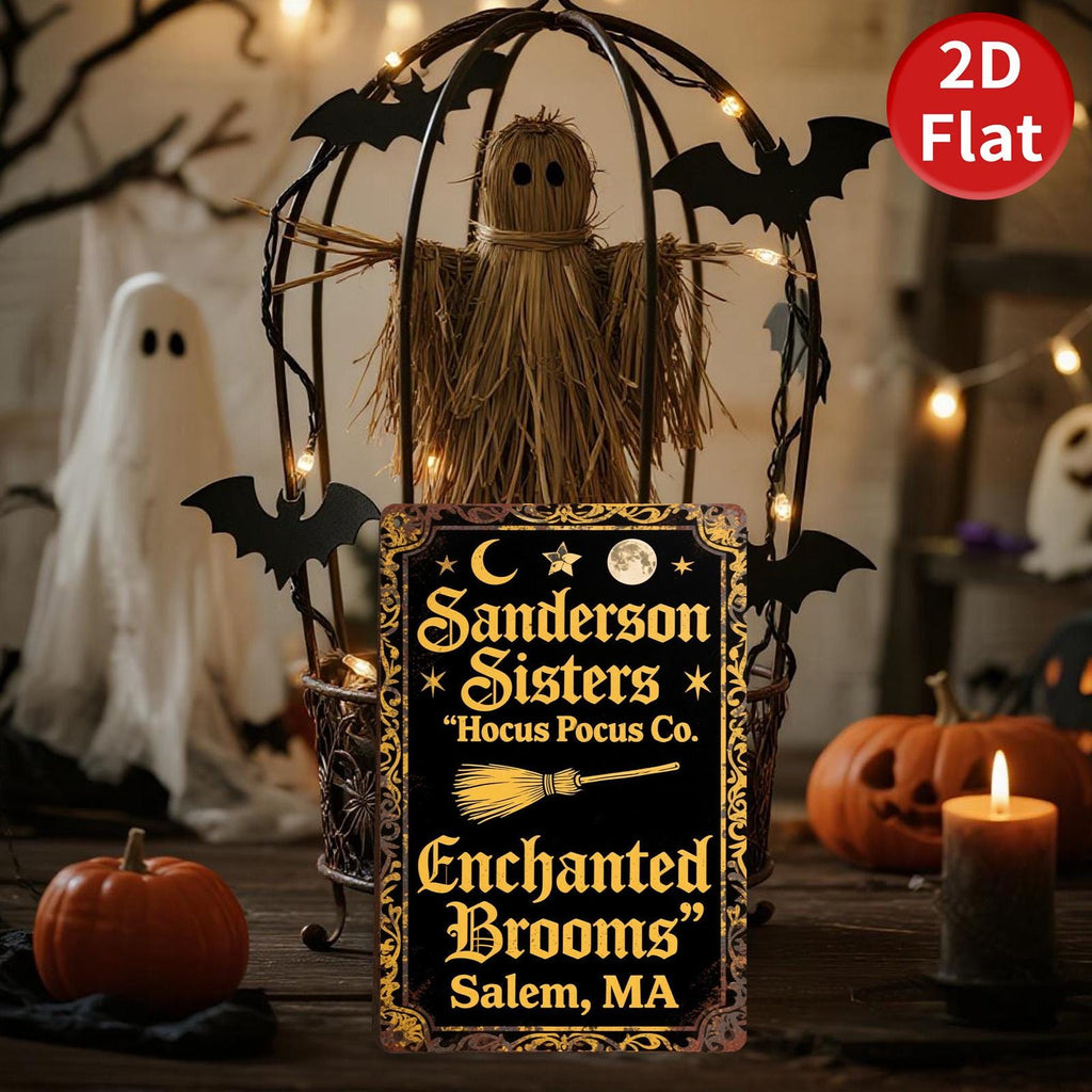 Hocus Pocus Metal Sign: Sanderson Sisters, Salem MA Halloween Decor