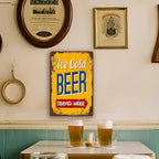 Eiskaltes Bier Metallschild | Vintage Bar-Deko, UV-beständiges Weißblech