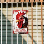 Plaque en métal coq grincheux amusant | Décoration rétro de cuisine de ferme