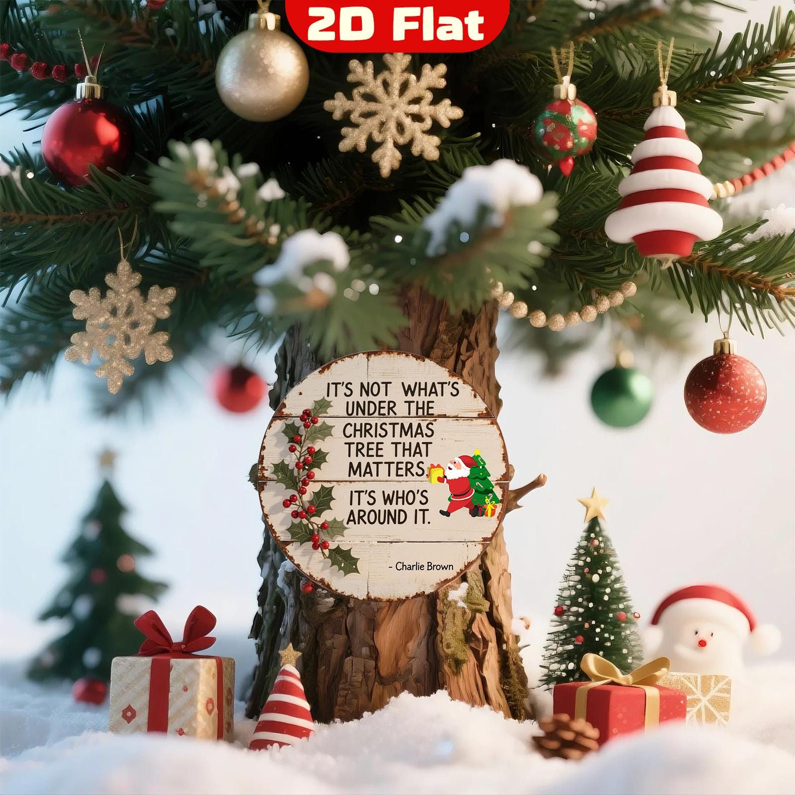 Rustic Charlie Brown Christmas Sign: Festive Holiday Metal Wall Art