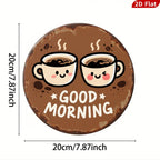 Vintage Guten Morgen Kaffee Schild | Fröhliche Küchenwandkunst Metallschild