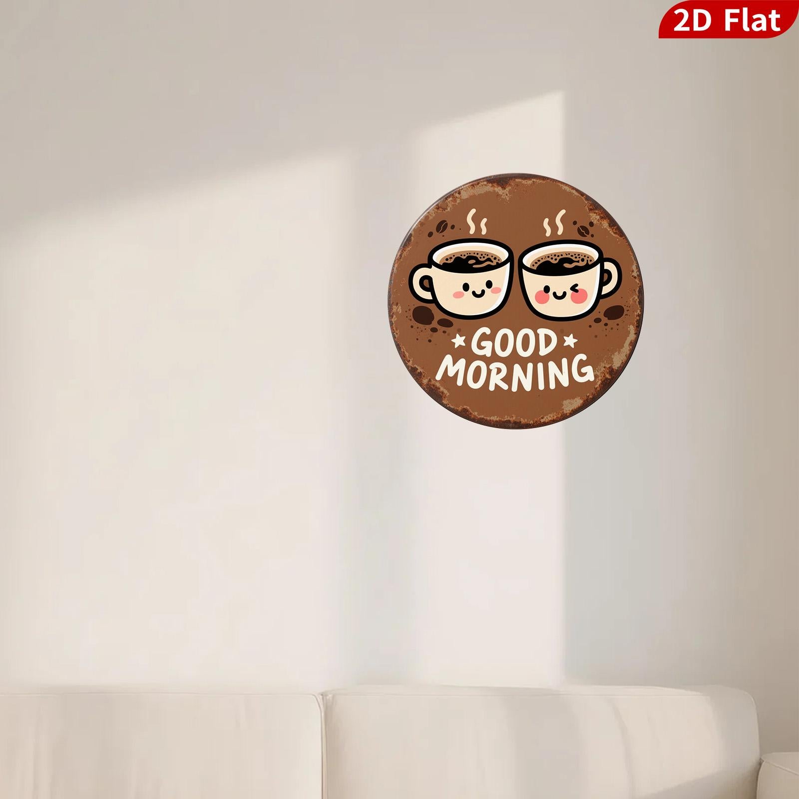 Vintage Good Morning Coffee Sign: Cheerful Kitchen Wall Art