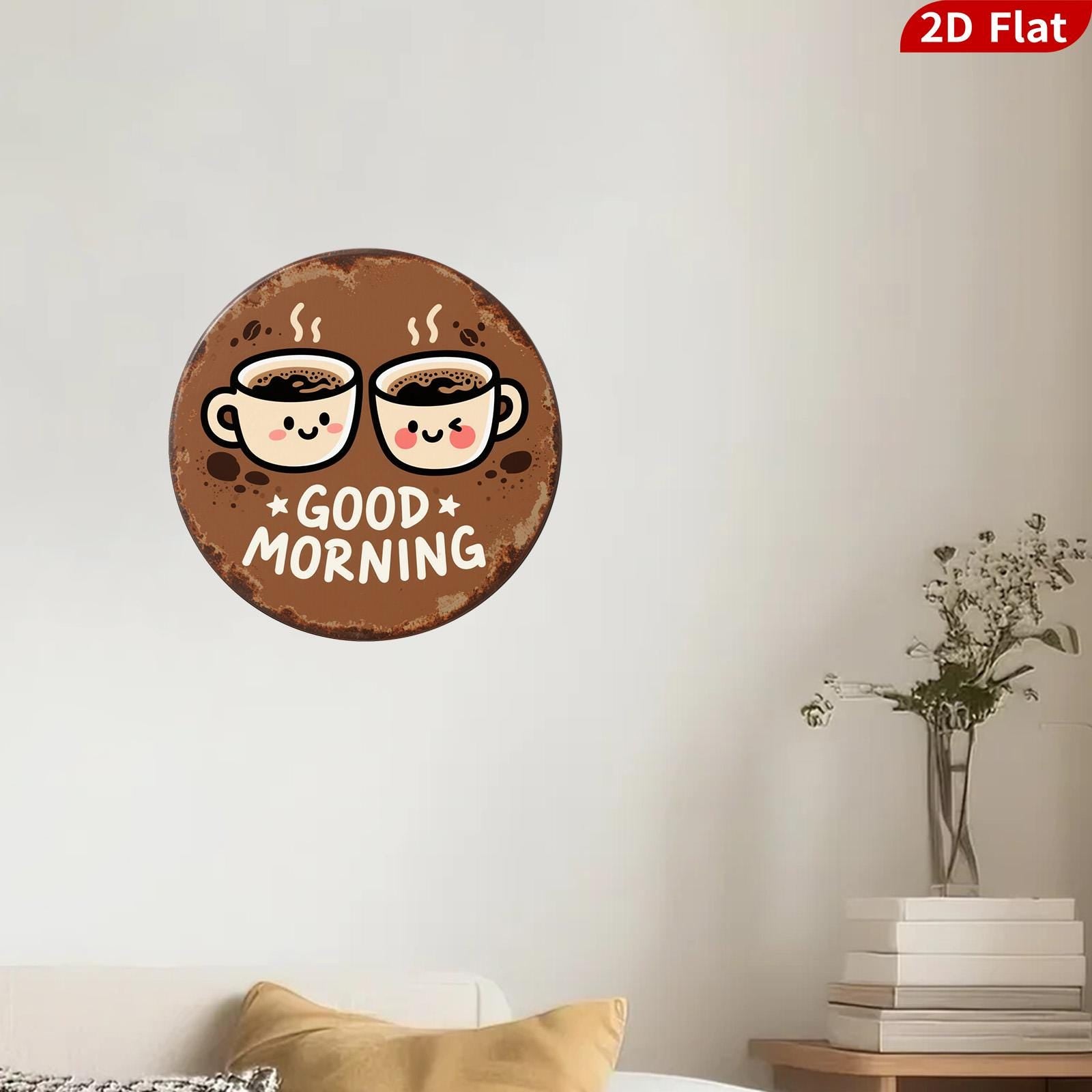 Vintage Good Morning Coffee Sign: Cheerful Kitchen Wall Art