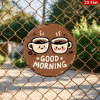 Vintage Guten Morgen Kaffee Schild | Fröhliche Küchenwandkunst Metallschild