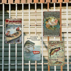 Vintage Angel-Metallschild-Set | Rustikale Angler-Wanddeko | 20x30 cm