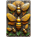 Rustikales Bienen-Schild aus Metall | Vintage Bauernhaus, Garten Deko Metallschild