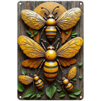 Rustikales Bienen-Schild aus Metall | Vintage Bauernhaus, Garten Deko Metallschild