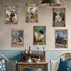 Plaque métal vintage | Art inspirant, décoration équestre et de jardin