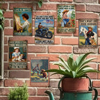 Plaque métal vintage | Art inspirant, décoration équestre et de jardin